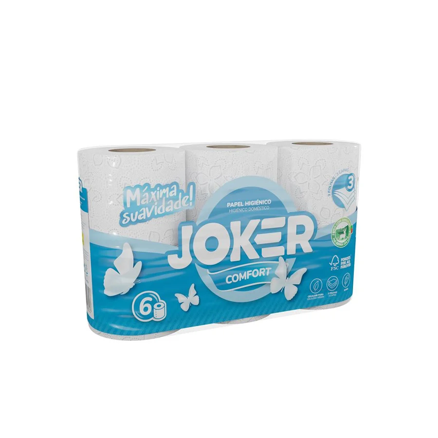 Joker Papel Higiénico Confort 3 Folhas 6 Rolos