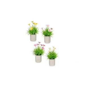 Vaso Cimento com Margaridas
