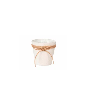 Vaso Tecido Branco com Laço 12 x 12 cm
