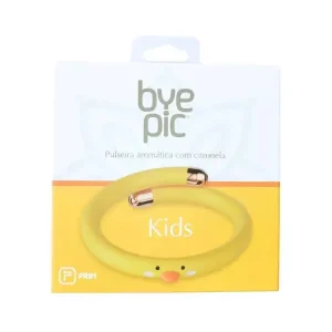 Pulseira Repelente Essência Natural Citronela - BYE PIC Criança (Amarelo)