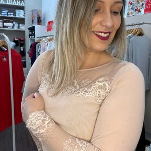 Camisola Manga Comprida Rendada "Greta" Segunda Pele para Mulher