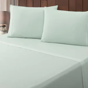 Jogo de Lençóis de Cama Algodão Cetim - 400 Fios Verde Água