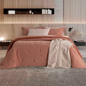Colcha para Cama de Casal em Algodão com Relevo