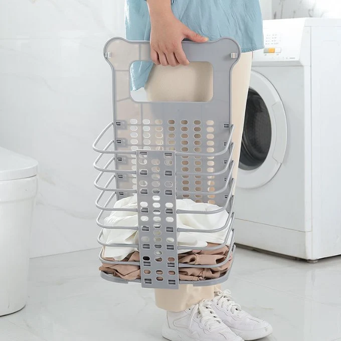Cesto de roupa dobrável montado na parede - Image 3